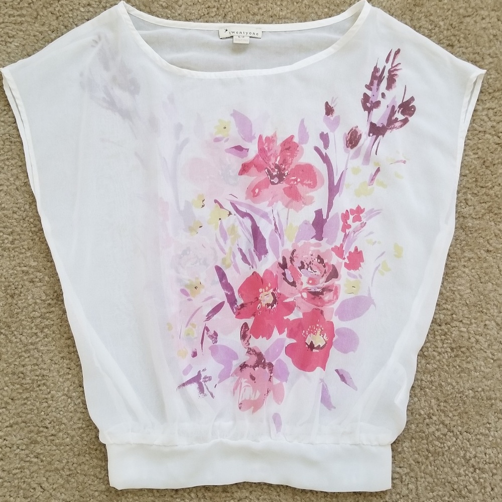 Twenty One Floral Sheer Blouse